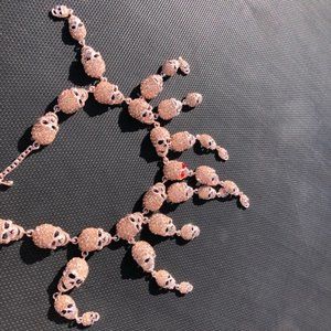 Swarovski Crystal Scull Queen Necklace rose gold